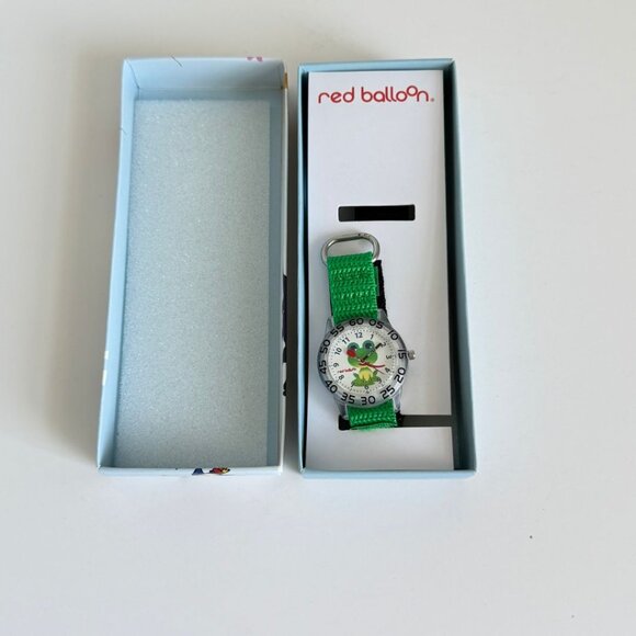 NWT - Red Balloon Kids' W001474 Plastic Analog Display Quartz Green Nylon Strap - Picture 7 of 10
